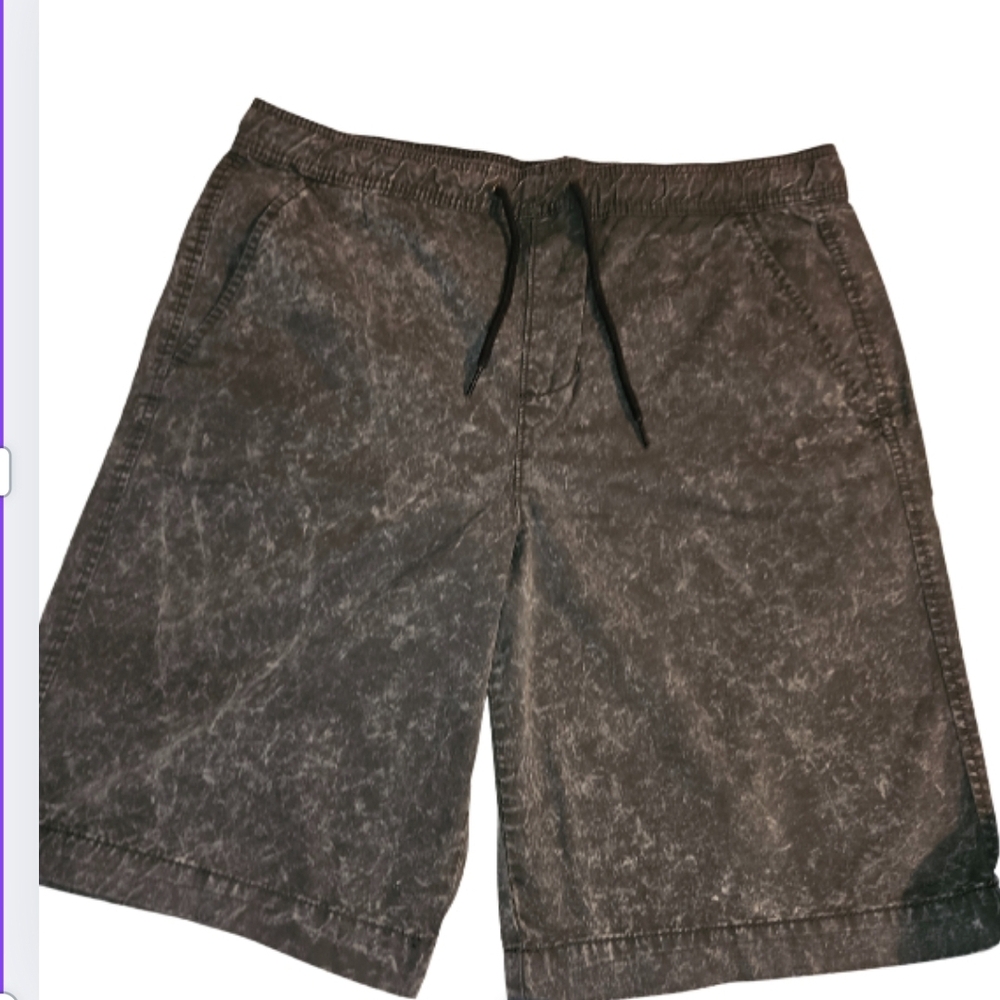 Men's Black Acid Wash Shorts